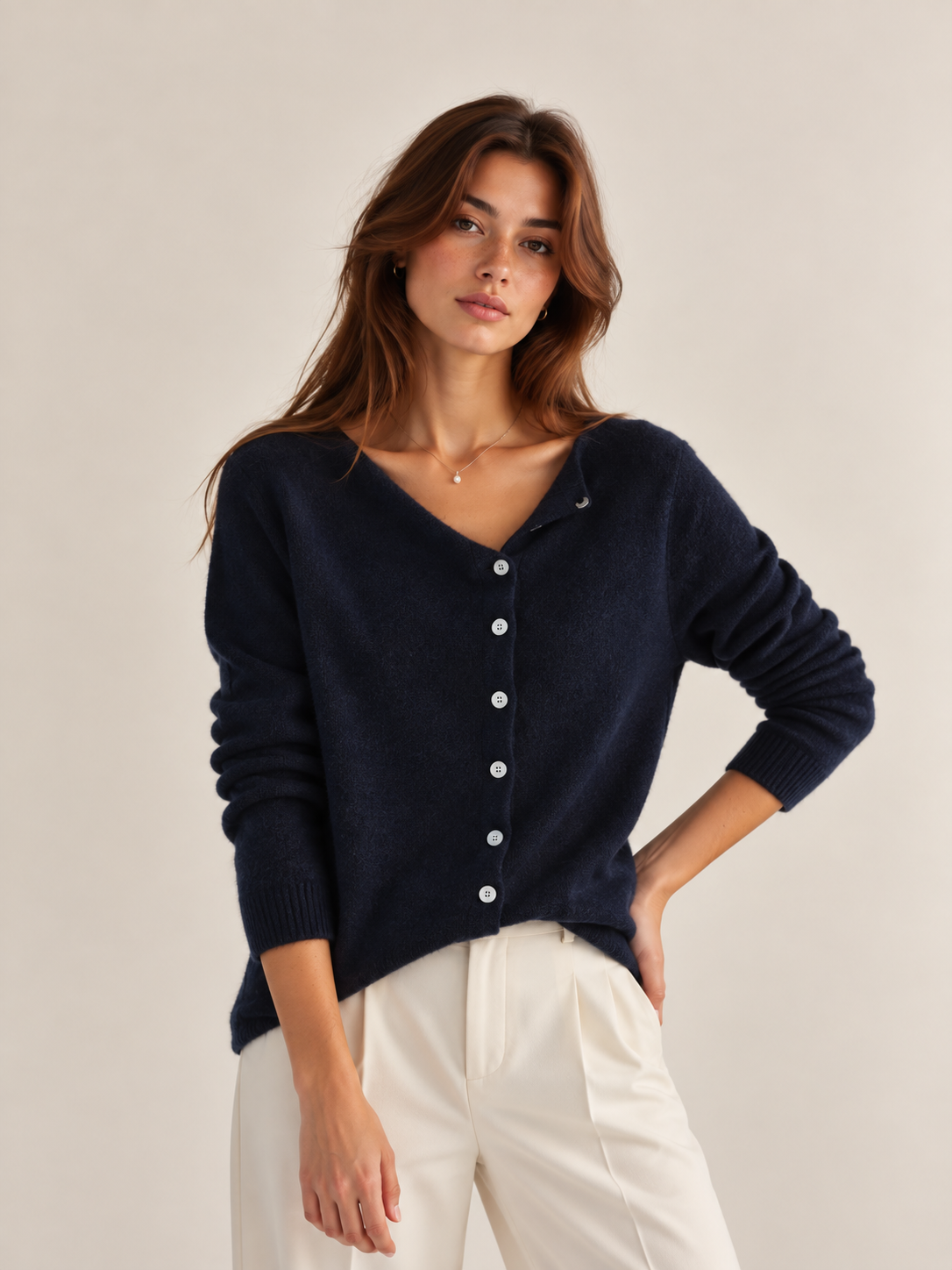 Paige Soft-Knit Button Cardigan