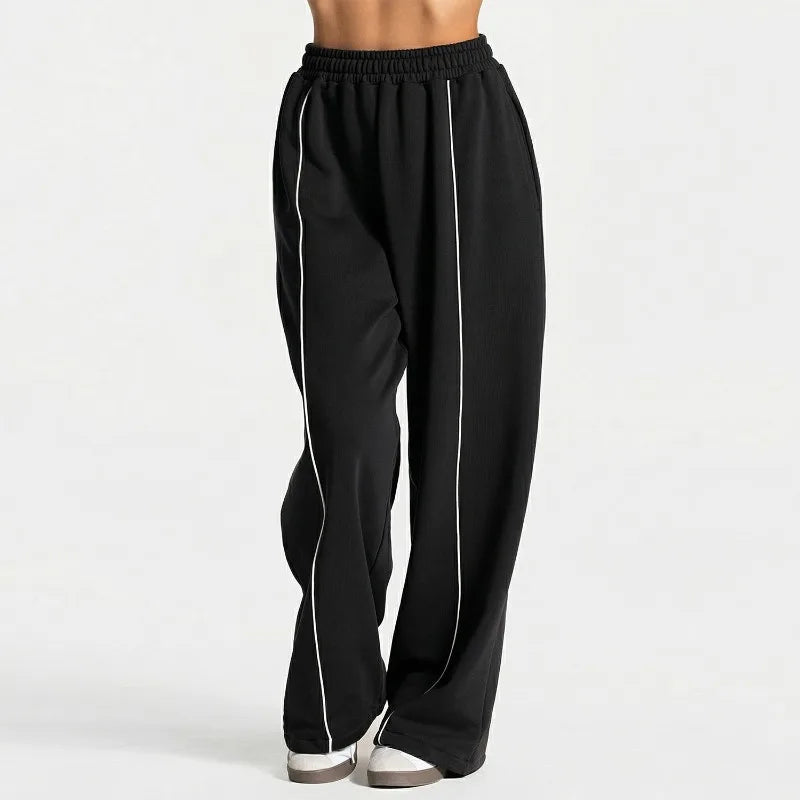 Kova Double-Waist Piped Wide-Leg Sweatpants