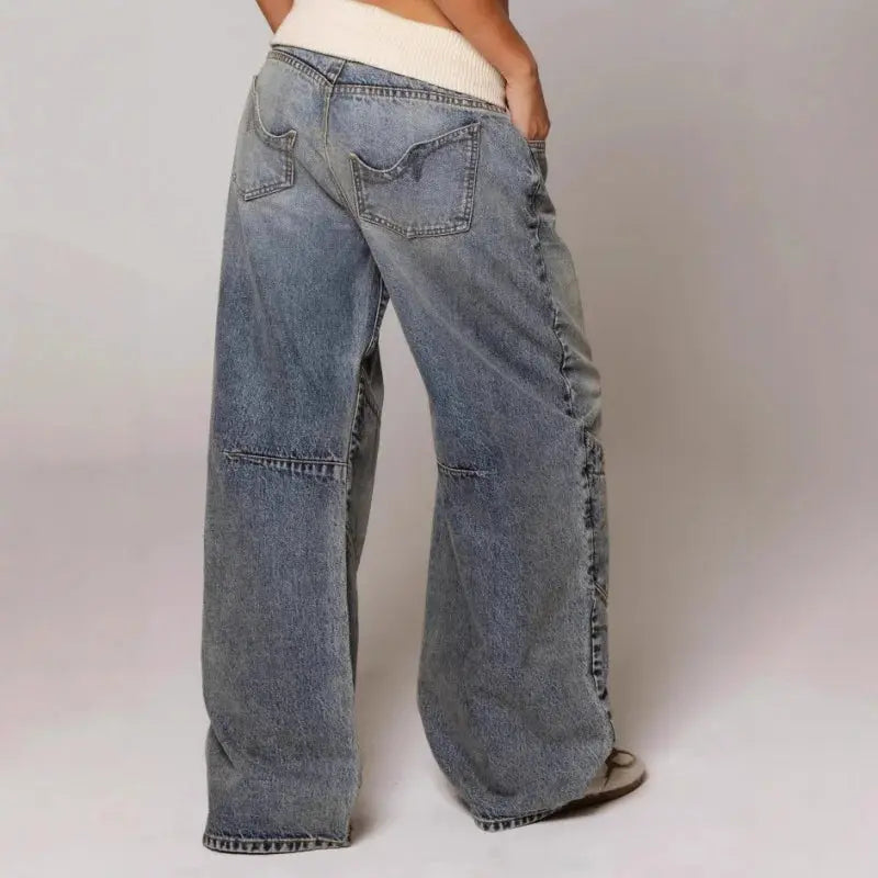 Elise Panelled Wide-Leg Jeans