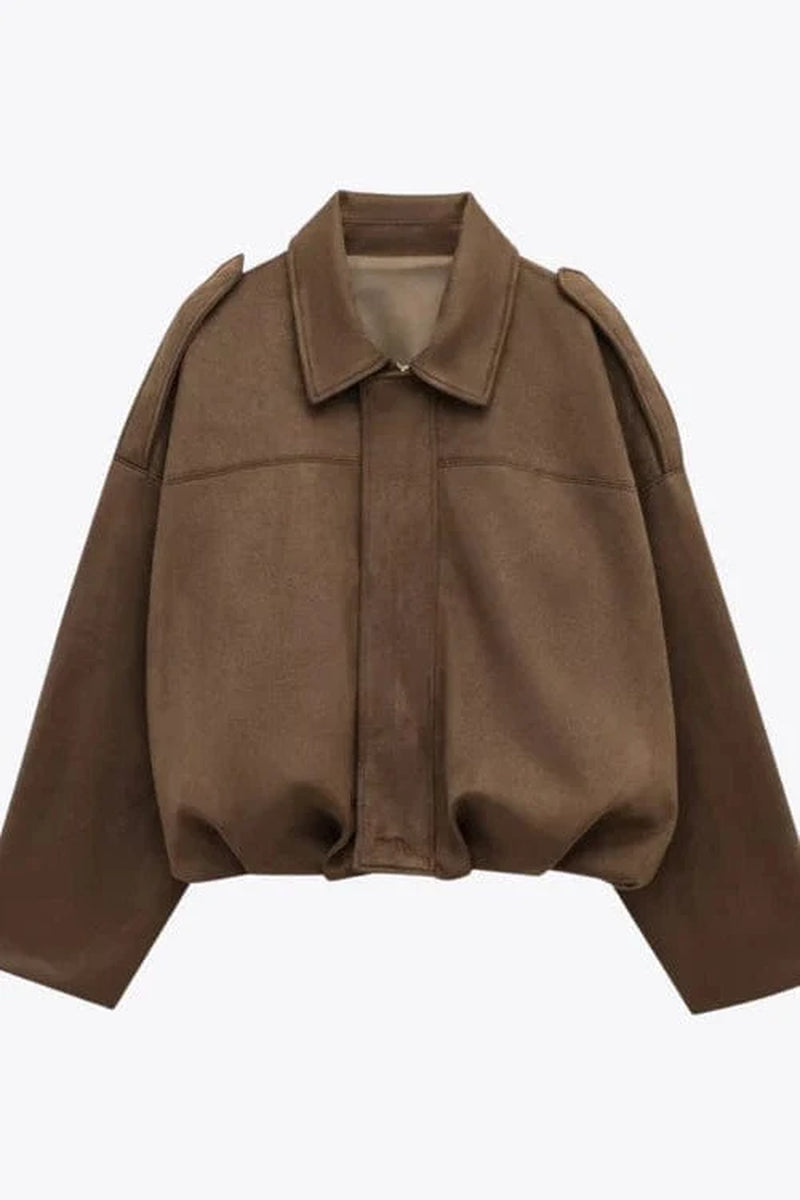 Sienna Faux Suede Bomber Jacket