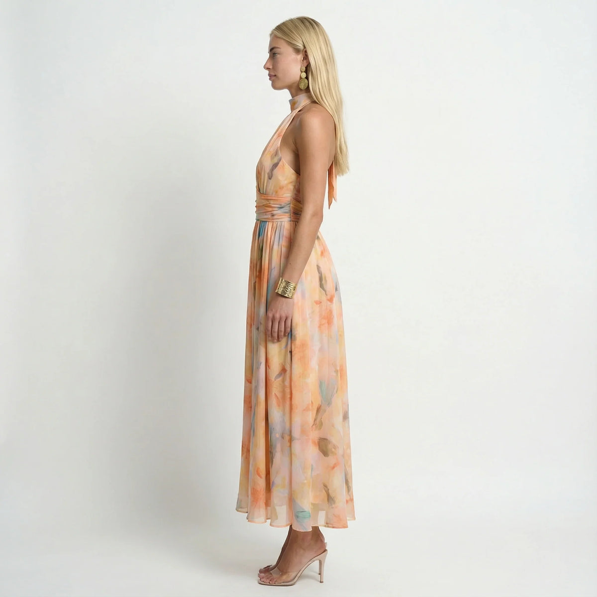 Aurelia Watercolour Halter Maxi Dress