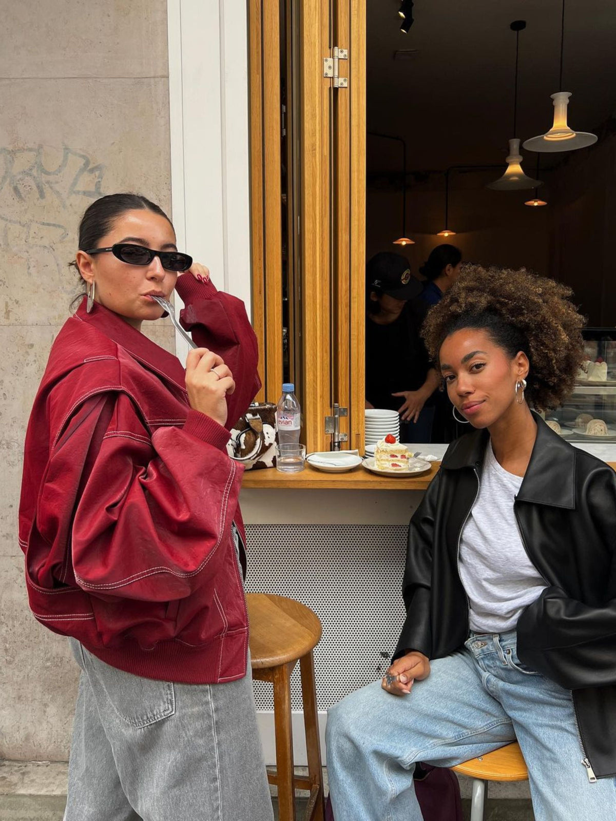 Valentina Oversized Faux Leather Bomber