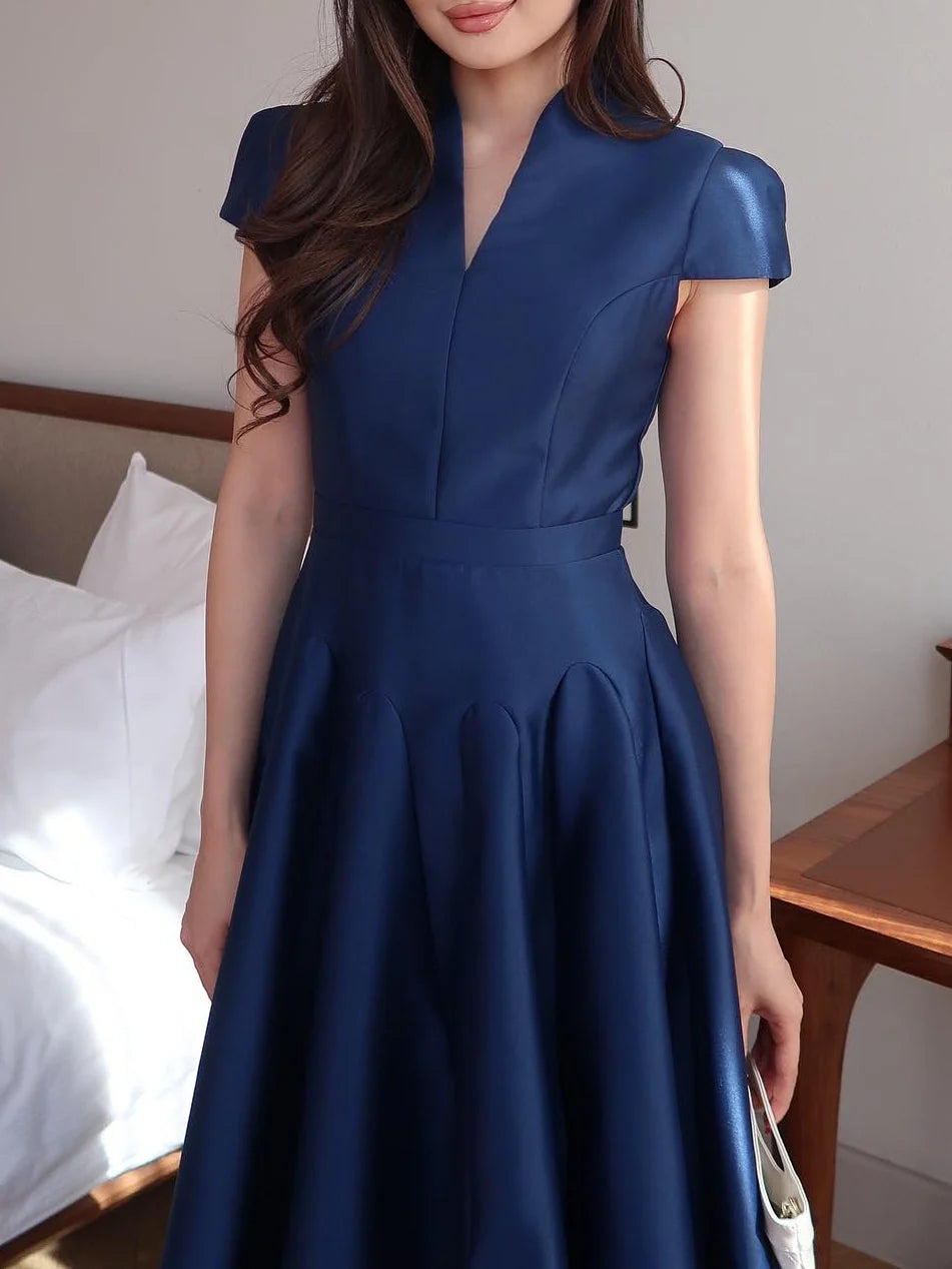 Vivienne Satin A-Line Midi Dress