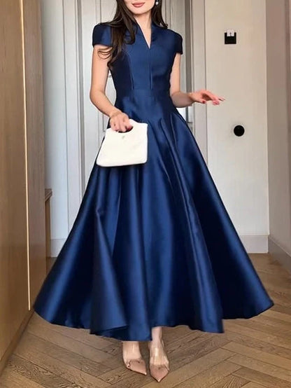 Vivienne Satin A-Line Midi Dress