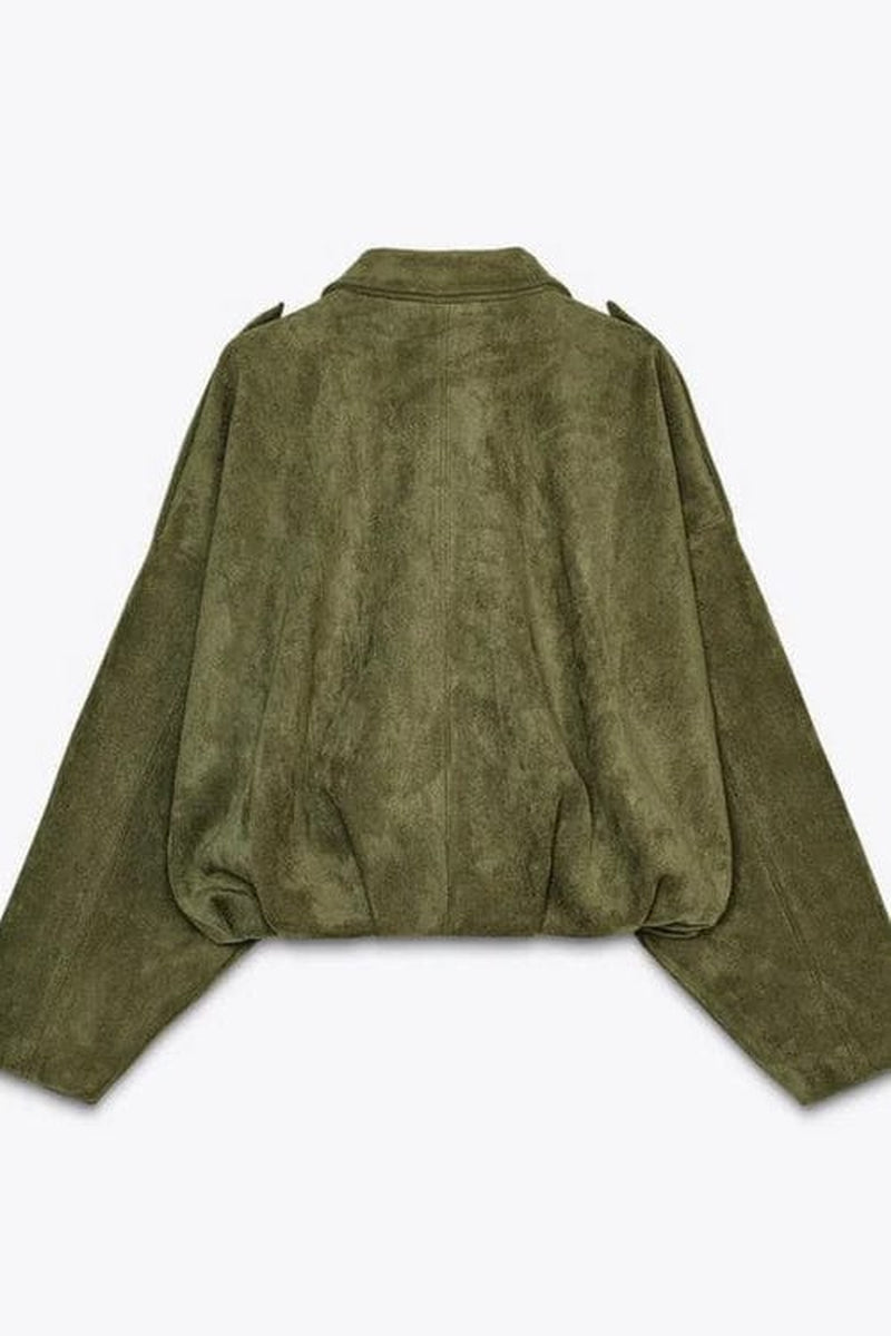 Sienna Faux Suede Bomber Jacket