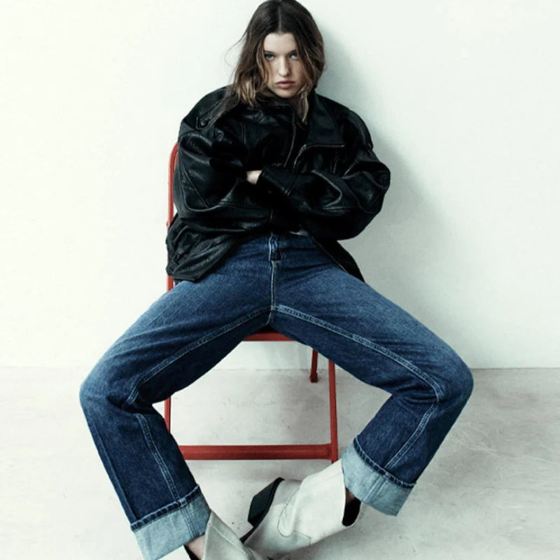 Raven Oversized Leather Bomber