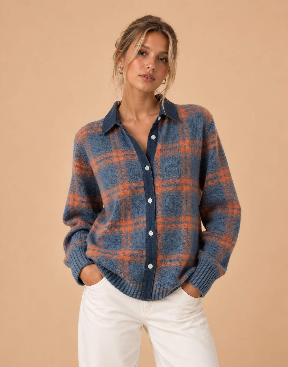 Blair Plaid Button Cardigan