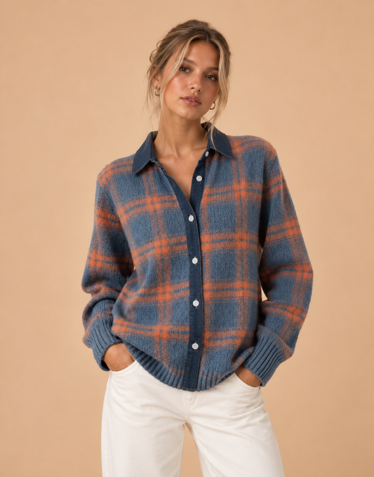 Blair Plaid Button Cardigan