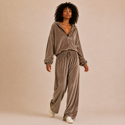 Monroe Y2K Velour Wide-Leg Set