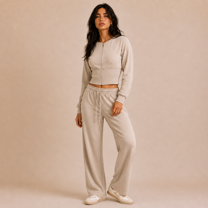 Kaia Sculpted Zip-Up Lounge Set