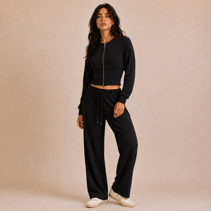 Kaia Sculpted Zip-Up Lounge Set
