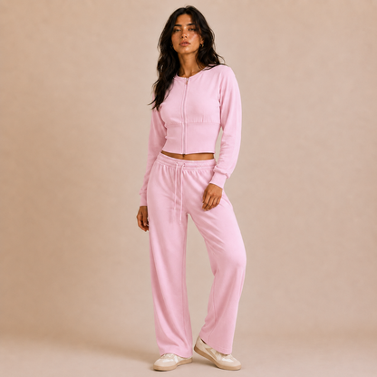 Kaia Sculpted Zip-Up Lounge Set