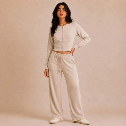 Kaia Sculpted Zip-Up Lounge Set