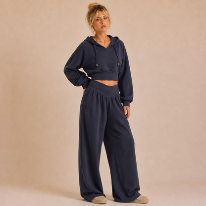 Laurel V-Waist Wide-Leg Hoodie Set