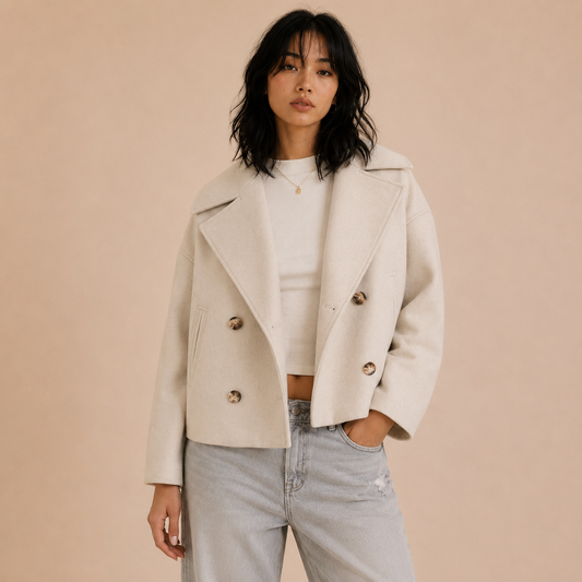 Fifth Avenue Cropped Double-Breasted Jacket