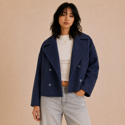 Fifth Avenue Cropped Double-Breasted Jacket