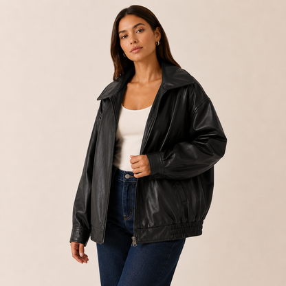 Isolde Leather Bomber Jacket