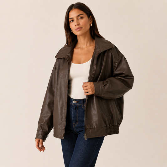 Isolde Leather Bomber Jacket