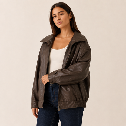 Isolde Leather Bomber Jacket