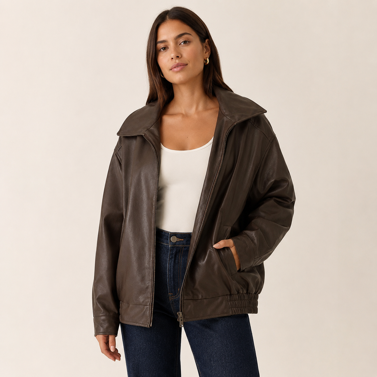 Isolde Leather Bomber Jacket