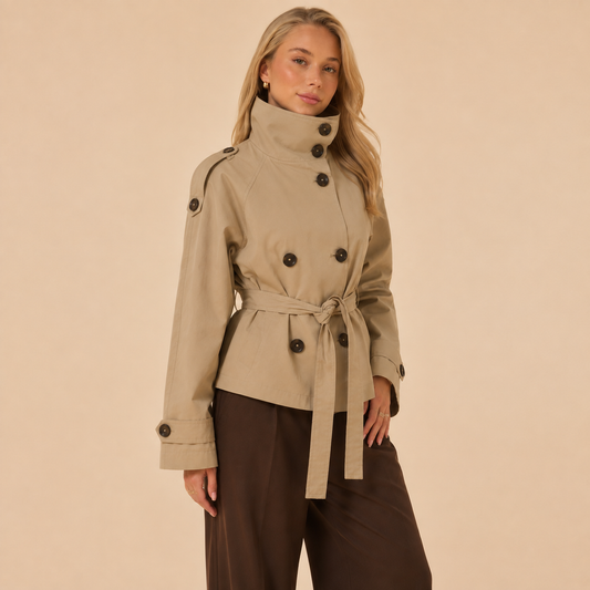 Elowen Belted Cropped Trench Jacket