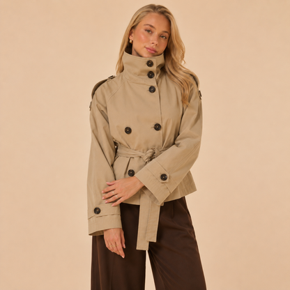 Elowen Belted Cropped Trench Jacket