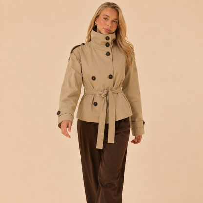 Elowen Belted Cropped Trench Jacket