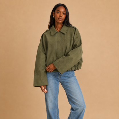 Arden Faux Suede Bomber Jacket