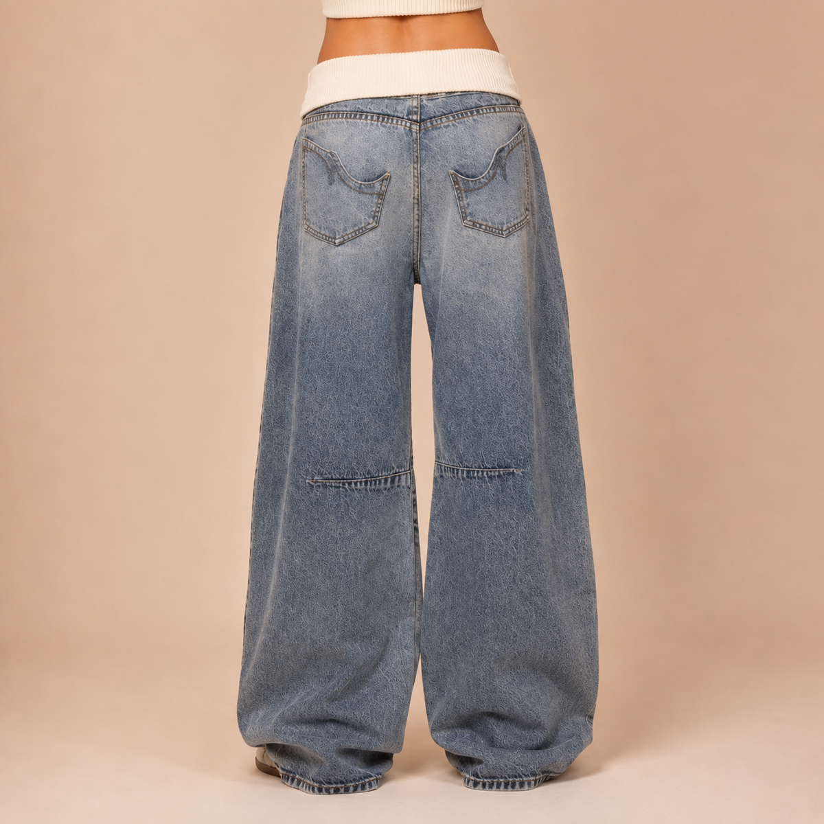 Elise Panelled Wide-Leg Jeans