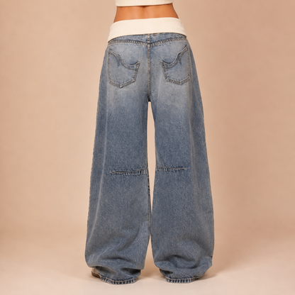 Elise Panelled Wide-Leg Jeans