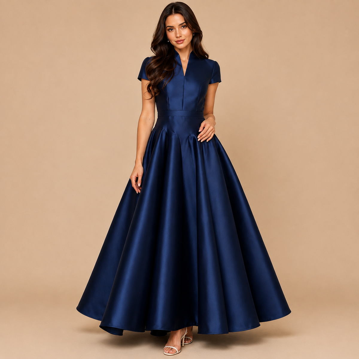 Vivienne Satin A-Line Midi Dress