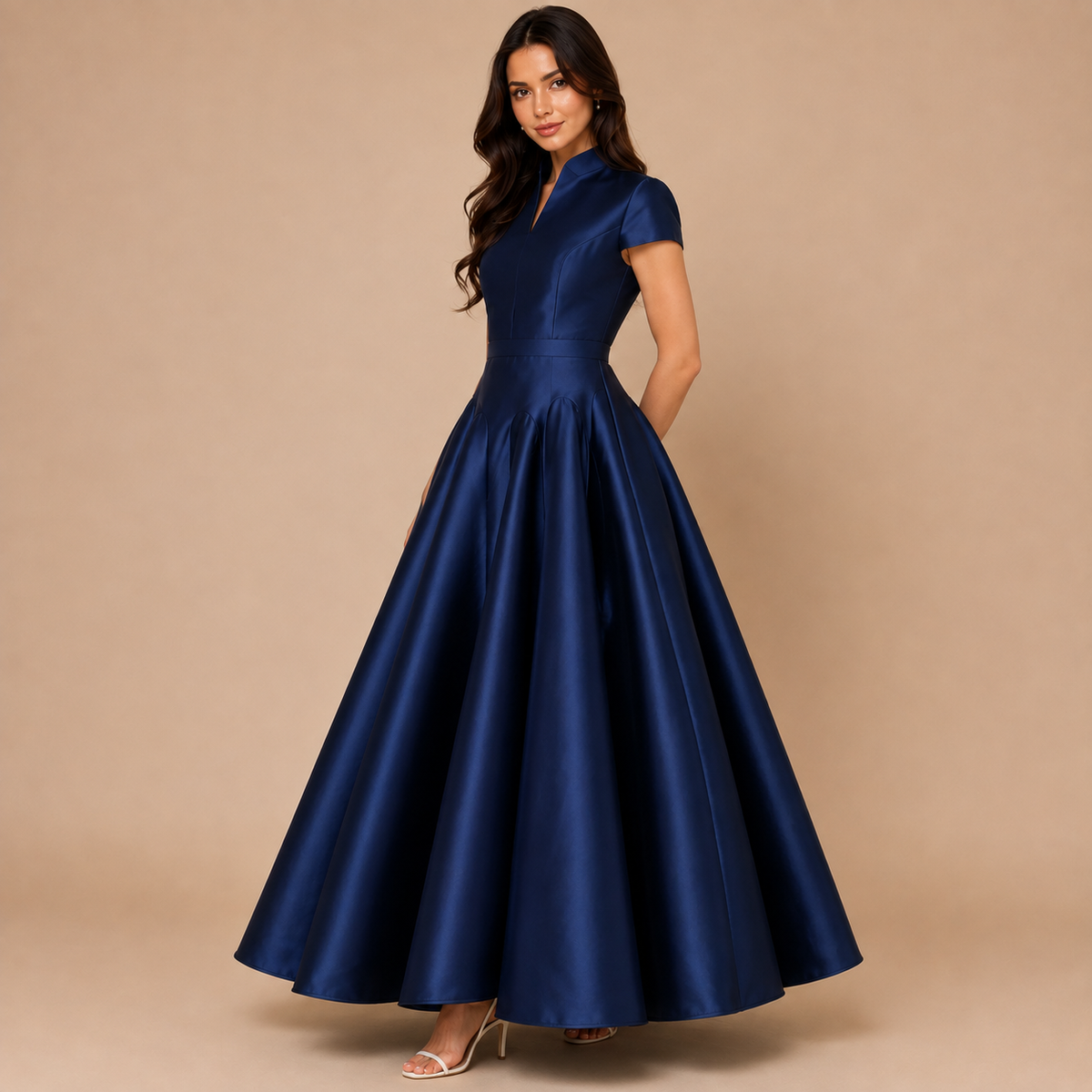 Vivienne Satin A-Line Midi Dress