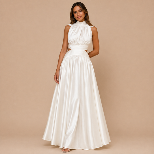 Camille Cutout Satin Maxi Dress