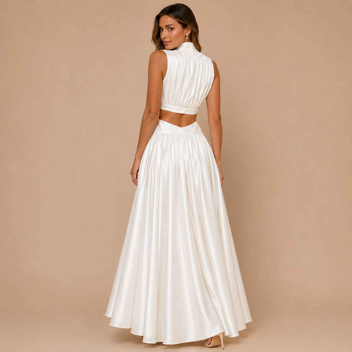 Camille Cutout Satin Maxi Dress