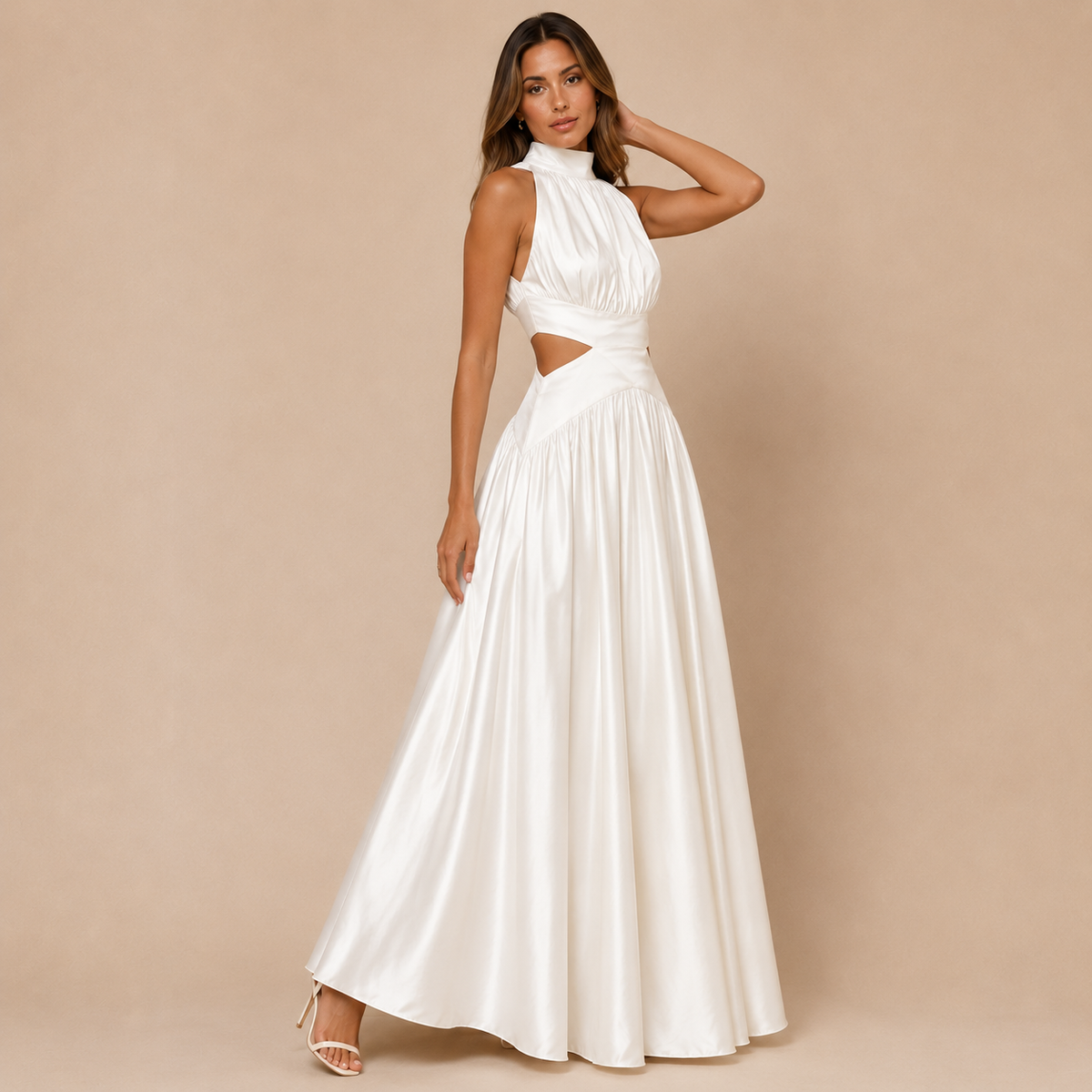 Camille Cutout Satin Maxi Dress