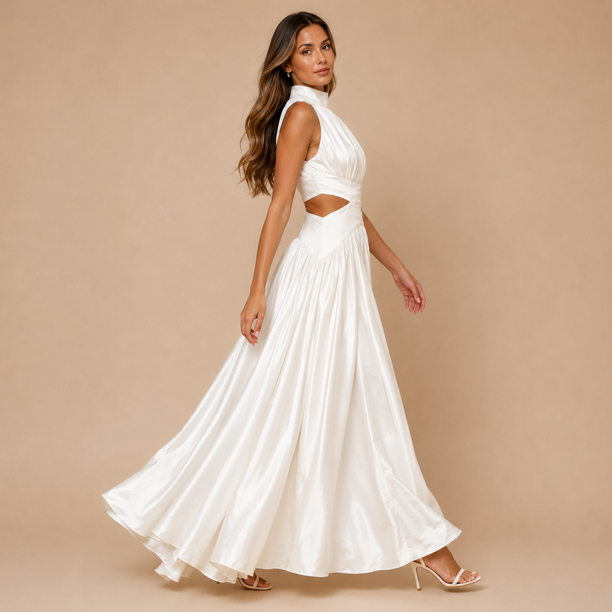 Camille Cutout Satin Maxi Dress