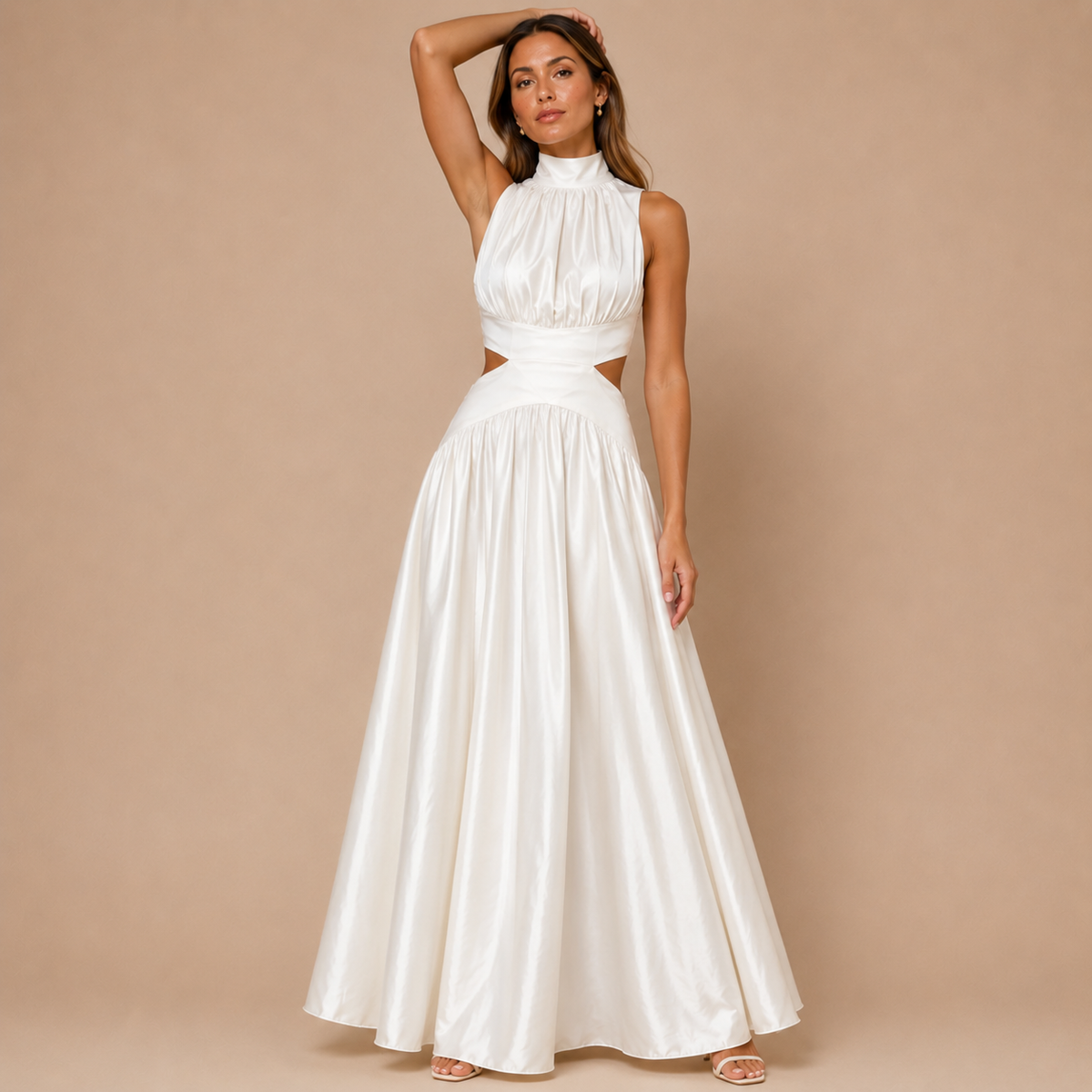 Camille Cutout Satin Maxi Dress