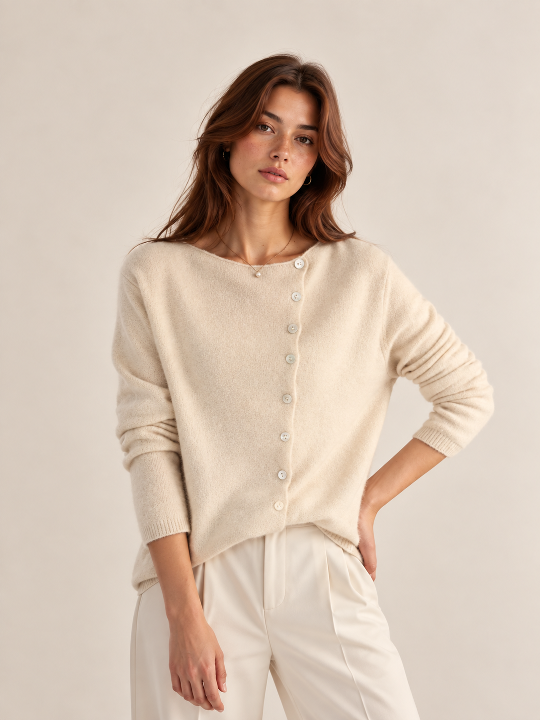 Paige Soft-Knit Button Cardigan