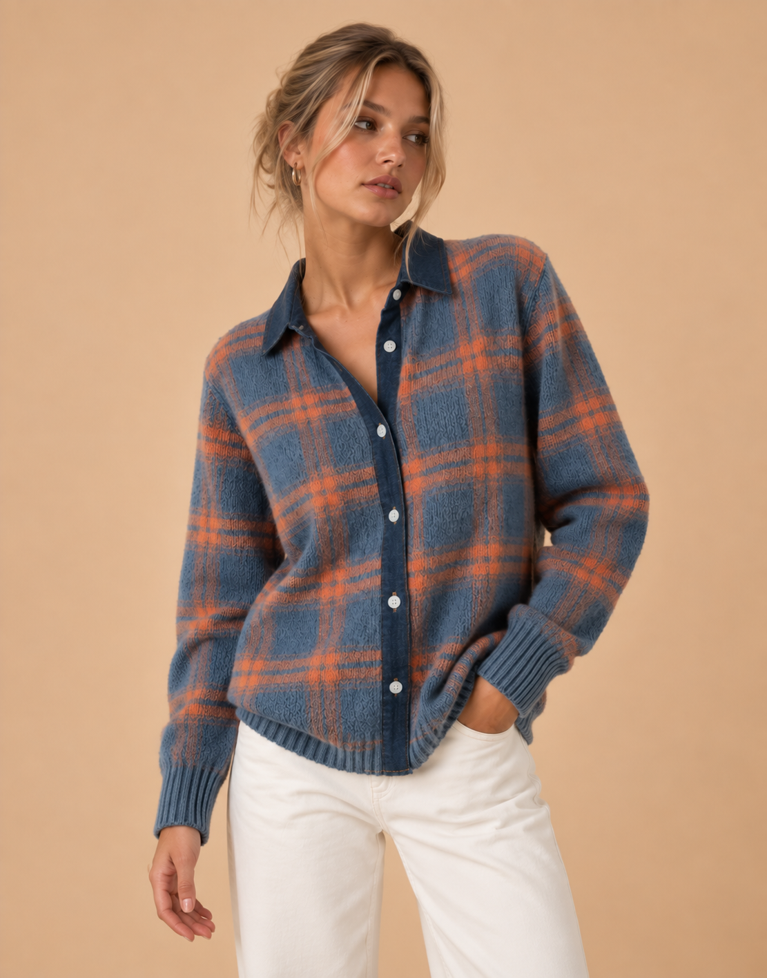 Blair Plaid Button Cardigan