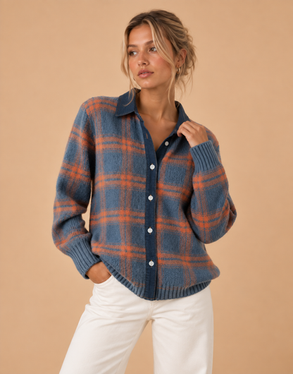 Blair Plaid Button Cardigan
