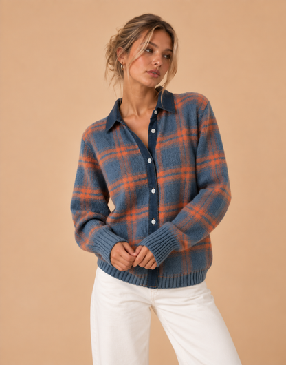 Blair Plaid Button Cardigan