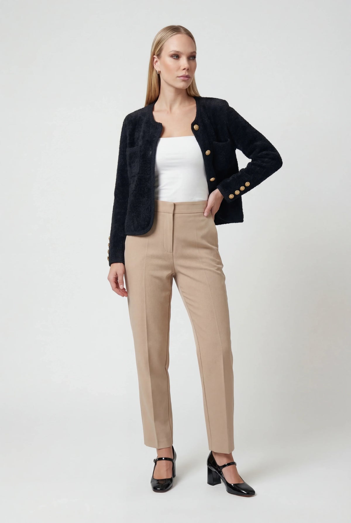 Park Avenue Gold-Button Cardigan