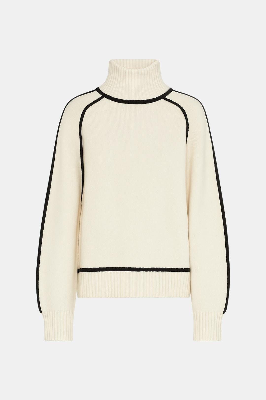 Noelle Contrast Trim Turtleneck Sweater