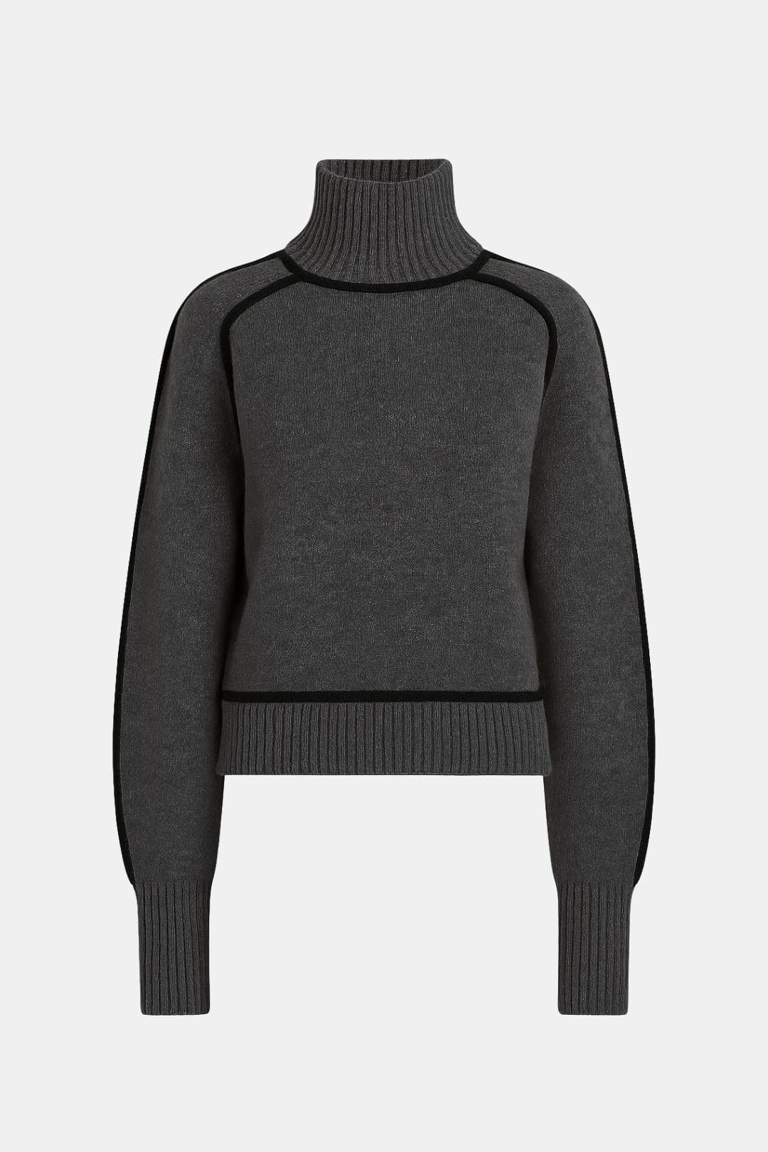 Noelle Contrast Trim Turtleneck Sweater