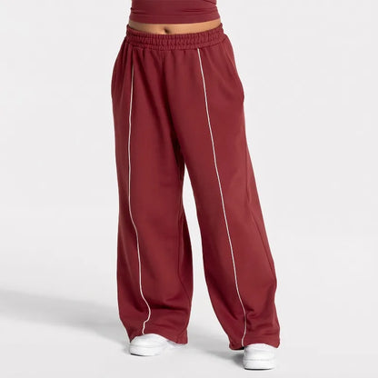 Kova Double-Waist Piped Wide-Leg Sweatpants