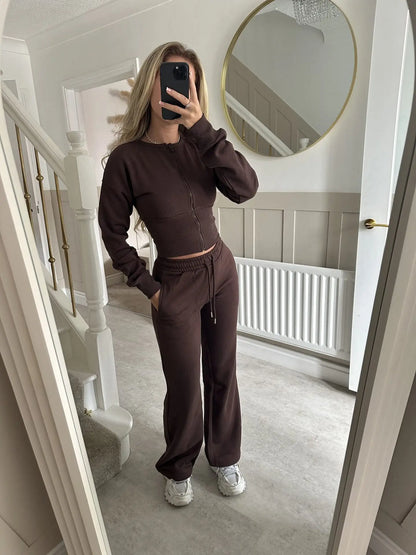 Kaia Sculpted Zip-Up Lounge Set