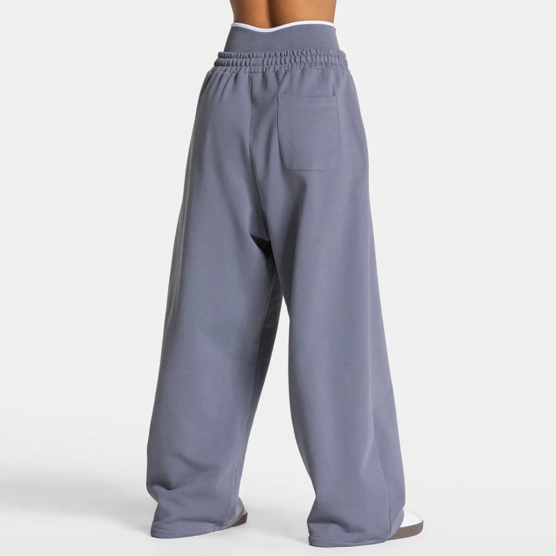 Kova Double-Waist Piped Wide-Leg Sweatpants