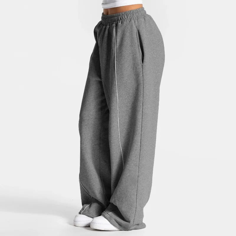 Kova Double-Waist Piped Wide-Leg Sweatpants