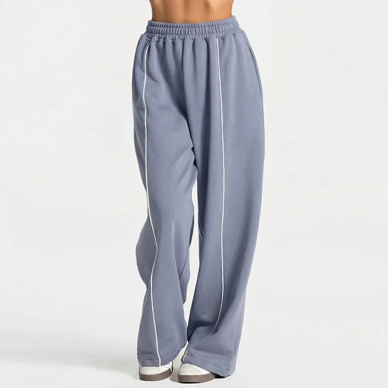 Kova Double-Waist Piped Wide-Leg Sweatpants