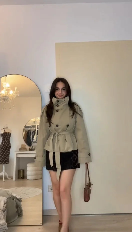 Elowen Belted Cropped Trench Jacket